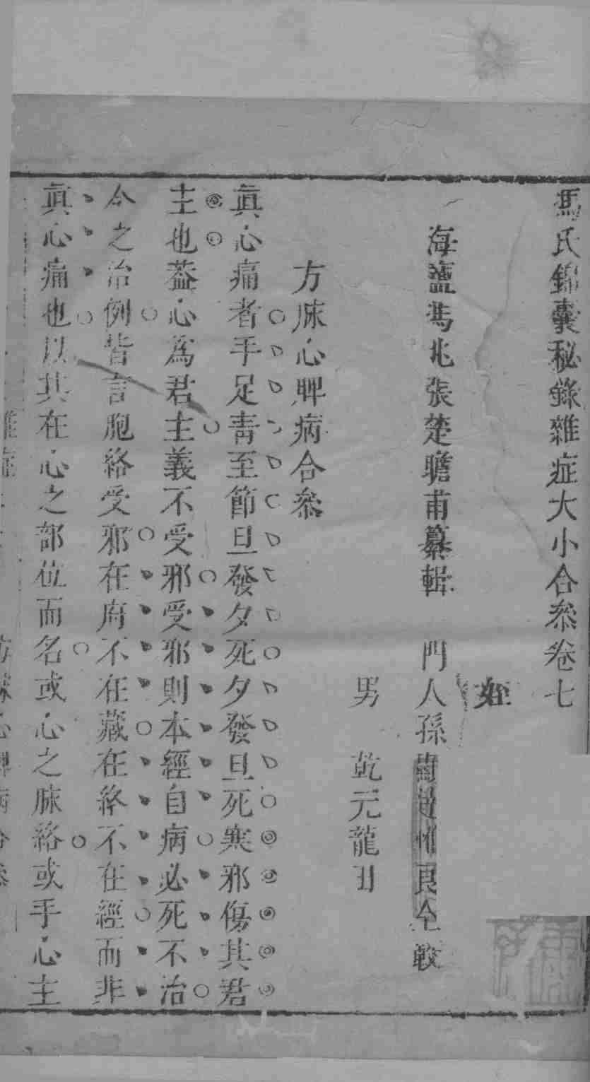 冯氏锦囊秘录杂症大小合叅  卷7